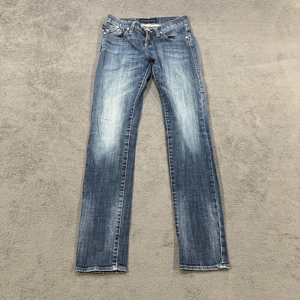 Rock & Republic Medium Wash Blue Mid Rise Straight Leg Denim Jeans Womens Size 2
